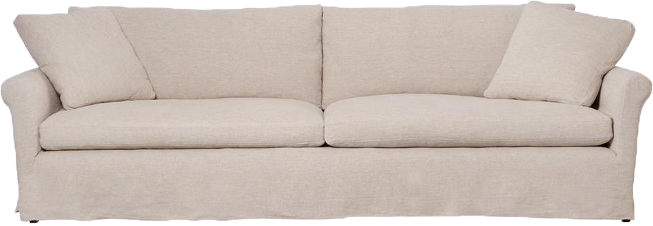 Cisco Home Beverly Modern Classic Beige Linen Slipcovered Sofa