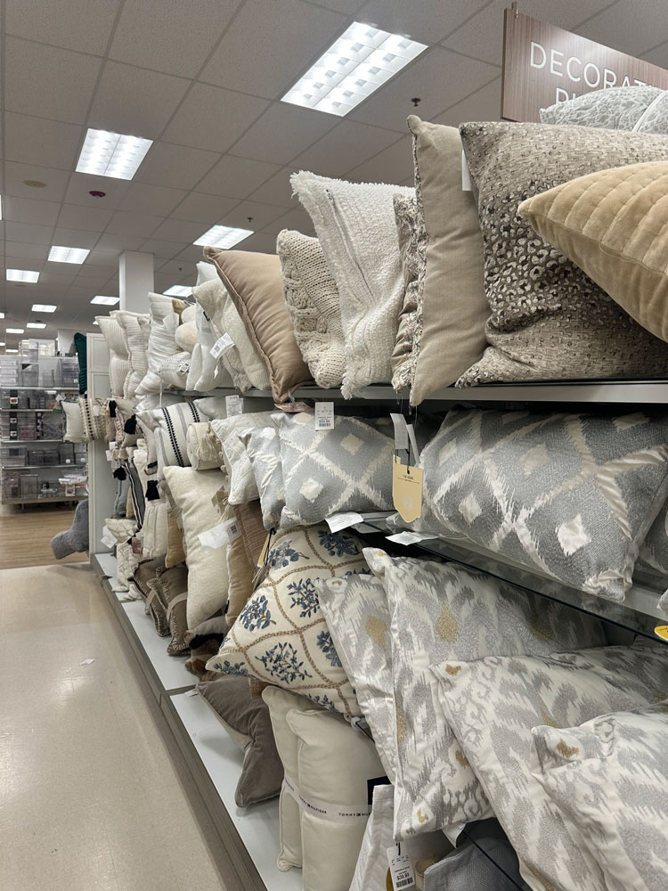 pillows pillows and more pillows at HomeGoods