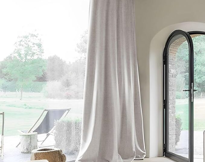 INOVADAY Linen Blackout Curtains extra wide