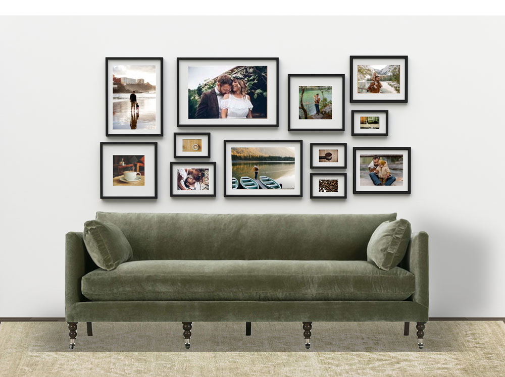 gallery wall featuring family photos